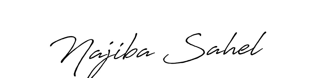 Antro_Vectra_Bolder is a professional signature style that is perfect for those who want to add a touch of class to their signature. It is also a great choice for those who want to make their signature more unique. Get Najiba Sahel name to fancy signature for free. Najiba Sahel signature style 7 images and pictures png