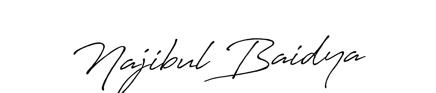 Make a beautiful signature design for name Najibul Baidya. With this signature (Antro_Vectra_Bolder) style, you can create a handwritten signature for free. Najibul Baidya signature style 7 images and pictures png