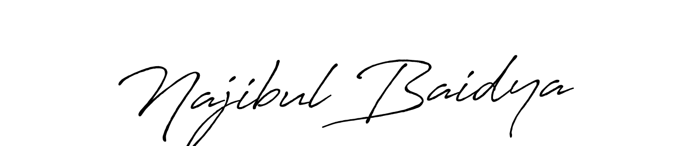 Make a beautiful signature design for name Najibul Baidya. With this signature (Antro_Vectra_Bolder) style, you can create a handwritten signature for free. Najibul Baidya signature style 7 images and pictures png