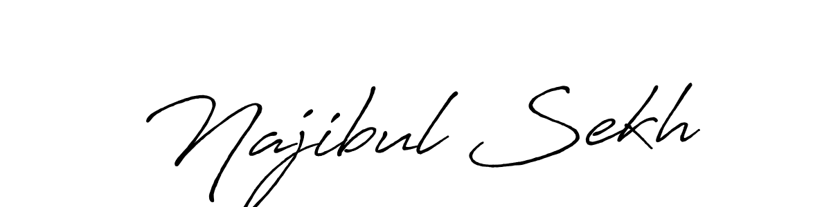 Use a signature maker to create a handwritten signature online. With this signature software, you can design (Antro_Vectra_Bolder) your own signature for name Najibul Sekh. Najibul Sekh signature style 7 images and pictures png