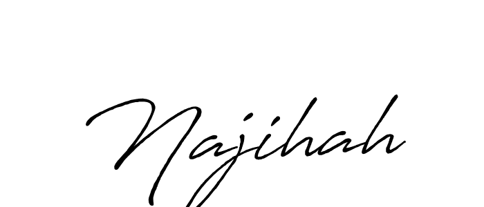 How to make Najihah name signature. Use Antro_Vectra_Bolder style for creating short signs online. This is the latest handwritten sign. Najihah signature style 7 images and pictures png