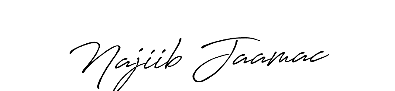 You should practise on your own different ways (Antro_Vectra_Bolder) to write your name (Najiib Jaamac) in signature. don't let someone else do it for you. Najiib Jaamac signature style 7 images and pictures png