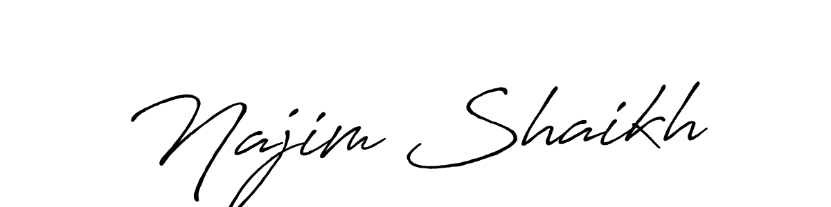 How to make Najim Shaikh signature? Antro_Vectra_Bolder is a professional autograph style. Create handwritten signature for Najim Shaikh name. Najim Shaikh signature style 7 images and pictures png