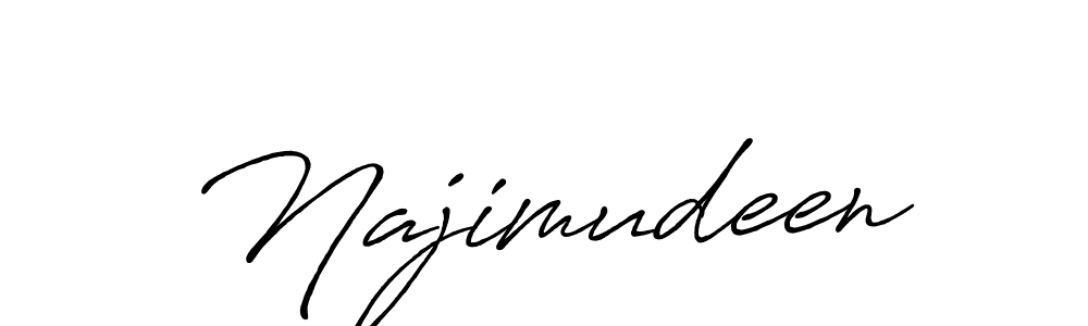 How to make Najimudeen name signature. Use Antro_Vectra_Bolder style for creating short signs online. This is the latest handwritten sign. Najimudeen signature style 7 images and pictures png