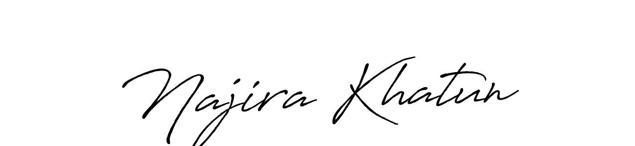 Use a signature maker to create a handwritten signature online. With this signature software, you can design (Antro_Vectra_Bolder) your own signature for name Najira Khatun. Najira Khatun signature style 7 images and pictures png