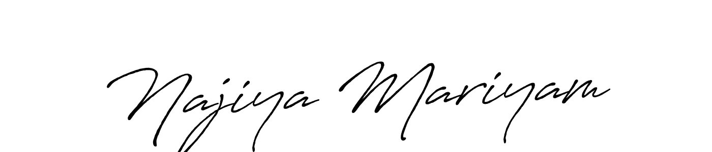How to make Najiya Mariyam signature? Antro_Vectra_Bolder is a professional autograph style. Create handwritten signature for Najiya Mariyam name. Najiya Mariyam signature style 7 images and pictures png