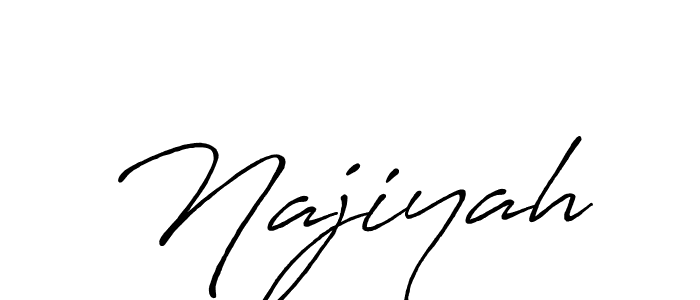 How to make Najiyah name signature. Use Antro_Vectra_Bolder style for creating short signs online. This is the latest handwritten sign. Najiyah signature style 7 images and pictures png