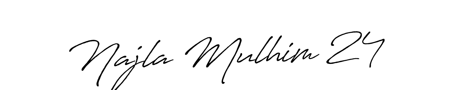 Design your own signature with our free online signature maker. With this signature software, you can create a handwritten (Antro_Vectra_Bolder) signature for name Najla Mulhim 24. Najla Mulhim 24 signature style 7 images and pictures png