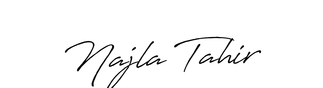 Najla Tahir stylish signature style. Best Handwritten Sign (Antro_Vectra_Bolder) for my name. Handwritten Signature Collection Ideas for my name Najla Tahir. Najla Tahir signature style 7 images and pictures png