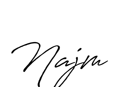 It looks lik you need a new signature style for name Najm. Design unique handwritten (Antro_Vectra_Bolder) signature with our free signature maker in just a few clicks. Najm signature style 7 images and pictures png