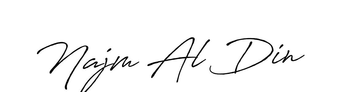 Create a beautiful signature design for name Najm Al Din. With this signature (Antro_Vectra_Bolder) fonts, you can make a handwritten signature for free. Najm Al Din signature style 7 images and pictures png