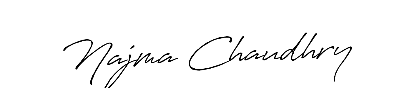 Use a signature maker to create a handwritten signature online. With this signature software, you can design (Antro_Vectra_Bolder) your own signature for name Najma Chaudhry. Najma Chaudhry signature style 7 images and pictures png