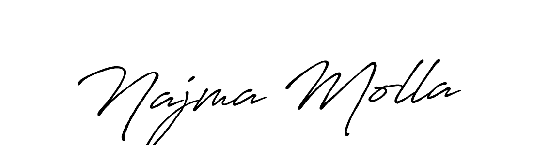 Design your own signature with our free online signature maker. With this signature software, you can create a handwritten (Antro_Vectra_Bolder) signature for name Najma Molla. Najma Molla signature style 7 images and pictures png