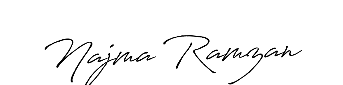 How to make Najma Ramzan name signature. Use Antro_Vectra_Bolder style for creating short signs online. This is the latest handwritten sign. Najma Ramzan signature style 7 images and pictures png