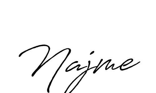 Najme stylish signature style. Best Handwritten Sign (Antro_Vectra_Bolder) for my name. Handwritten Signature Collection Ideas for my name Najme. Najme signature style 7 images and pictures png