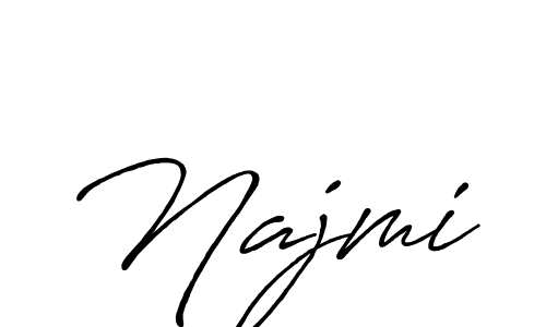 How to make Najmi signature? Antro_Vectra_Bolder is a professional autograph style. Create handwritten signature for Najmi name. Najmi signature style 7 images and pictures png