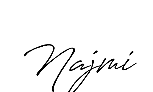 Use a signature maker to create a handwritten signature online. With this signature software, you can design (Antro_Vectra_Bolder) your own signature for name Najmi. Najmi signature style 7 images and pictures png