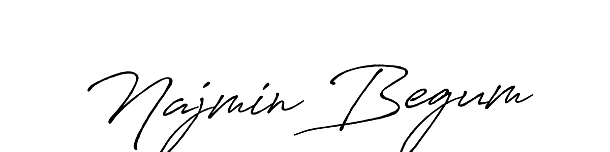 How to make Najmin Begum name signature. Use Antro_Vectra_Bolder style for creating short signs online. This is the latest handwritten sign. Najmin Begum signature style 7 images and pictures png