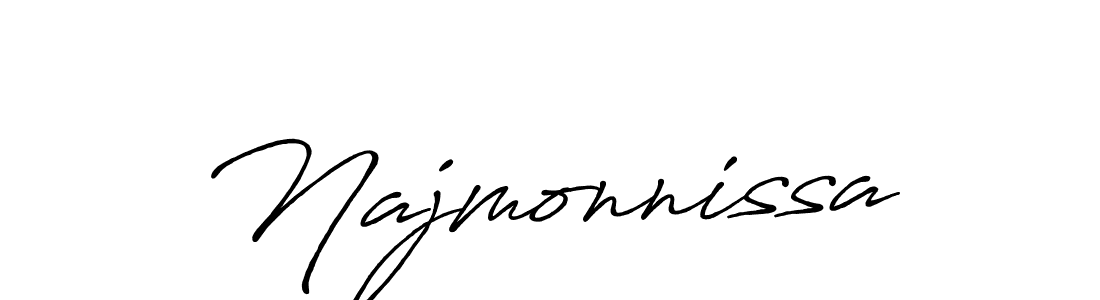Make a beautiful signature design for name Najmonnissa. With this signature (Antro_Vectra_Bolder) style, you can create a handwritten signature for free. Najmonnissa signature style 7 images and pictures png