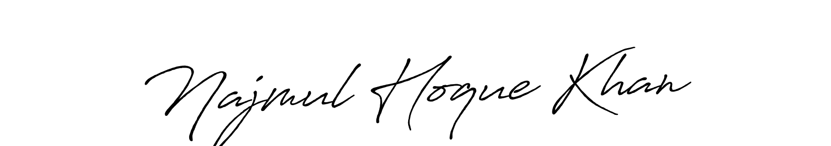 Create a beautiful signature design for name Najmul Hoque Khan. With this signature (Antro_Vectra_Bolder) fonts, you can make a handwritten signature for free. Najmul Hoque Khan signature style 7 images and pictures png