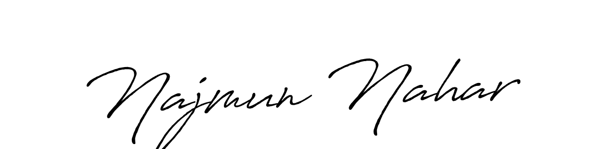 Use a signature maker to create a handwritten signature online. With this signature software, you can design (Antro_Vectra_Bolder) your own signature for name Najmun Nahar. Najmun Nahar signature style 7 images and pictures png