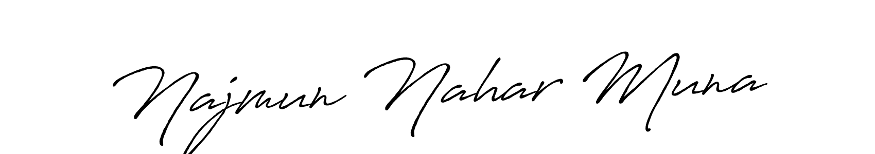 Also we have Najmun Nahar Muna name is the best signature style. Create professional handwritten signature collection using Antro_Vectra_Bolder autograph style. Najmun Nahar Muna signature style 7 images and pictures png
