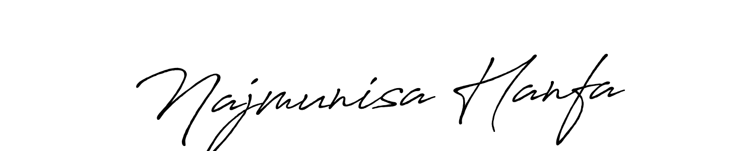 The best way (Antro_Vectra_Bolder) to make a short signature is to pick only two or three words in your name. The name Najmunisa Hanfa include a total of six letters. For converting this name. Najmunisa Hanfa signature style 7 images and pictures png