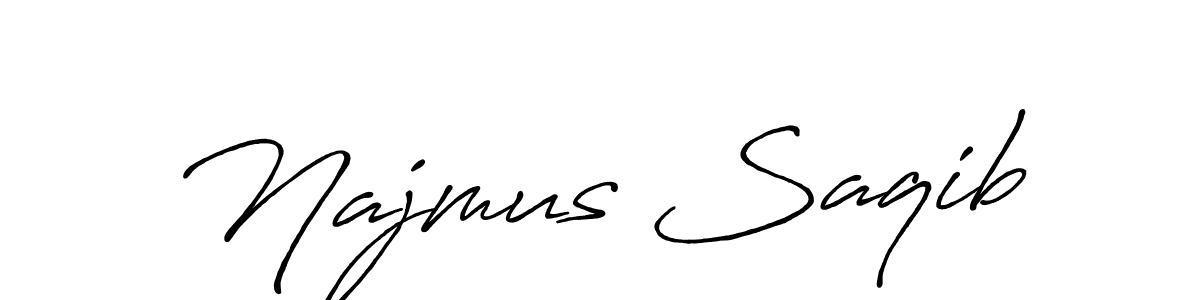 Make a beautiful signature design for name Najmus Saqib. With this signature (Antro_Vectra_Bolder) style, you can create a handwritten signature for free. Najmus Saqib signature style 7 images and pictures png