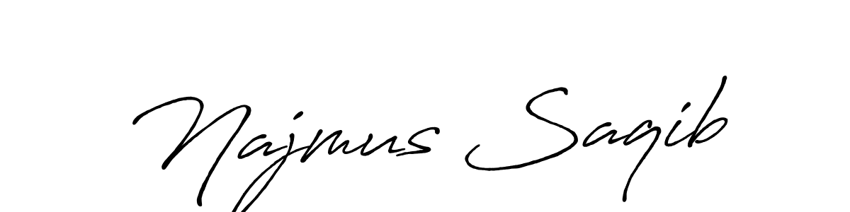 Create a beautiful signature design for name Najmus Saqib. With this signature (Antro_Vectra_Bolder) fonts, you can make a handwritten signature for free. Najmus Saqib signature style 7 images and pictures png