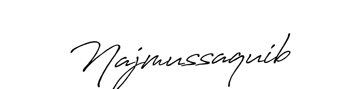 Use a signature maker to create a handwritten signature online. With this signature software, you can design (Antro_Vectra_Bolder) your own signature for name Najmussaquib. Najmussaquib signature style 7 images and pictures png