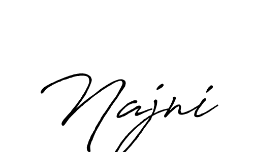 You should practise on your own different ways (Antro_Vectra_Bolder) to write your name (Najni) in signature. don't let someone else do it for you. Najni signature style 7 images and pictures png