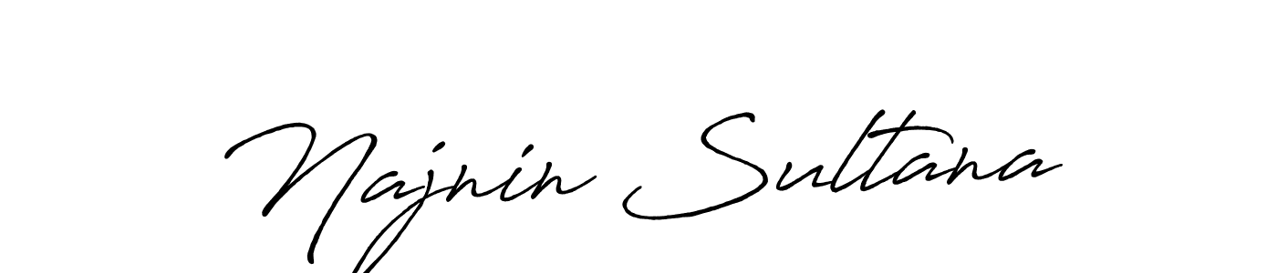 Make a beautiful signature design for name Najnin Sultana. With this signature (Antro_Vectra_Bolder) style, you can create a handwritten signature for free. Najnin Sultana signature style 7 images and pictures png