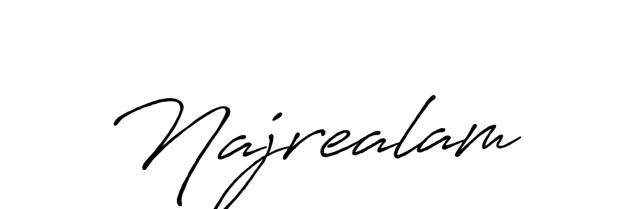 Najrealam stylish signature style. Best Handwritten Sign (Antro_Vectra_Bolder) for my name. Handwritten Signature Collection Ideas for my name Najrealam. Najrealam signature style 7 images and pictures png