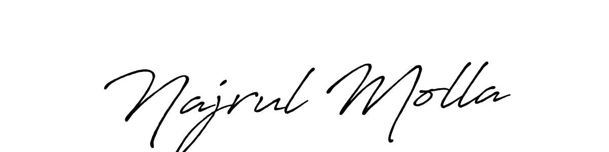 How to make Najrul Molla name signature. Use Antro_Vectra_Bolder style for creating short signs online. This is the latest handwritten sign. Najrul Molla signature style 7 images and pictures png