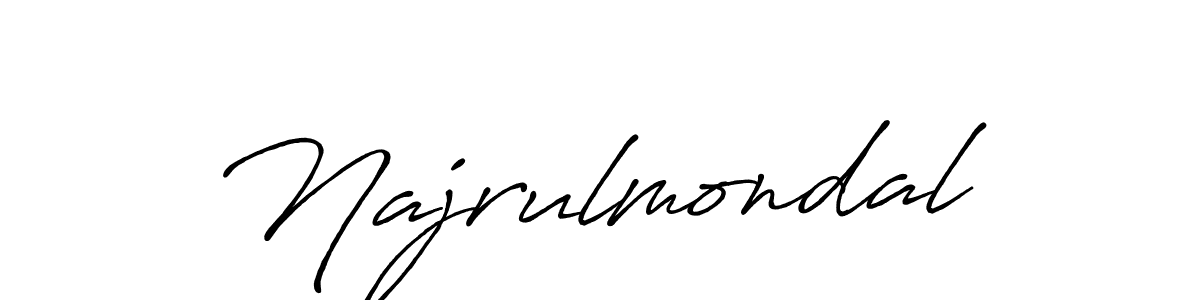 How to make Najrulmondal signature? Antro_Vectra_Bolder is a professional autograph style. Create handwritten signature for Najrulmondal name. Najrulmondal signature style 7 images and pictures png