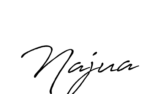 Najua stylish signature style. Best Handwritten Sign (Antro_Vectra_Bolder) for my name. Handwritten Signature Collection Ideas for my name Najua. Najua signature style 7 images and pictures png