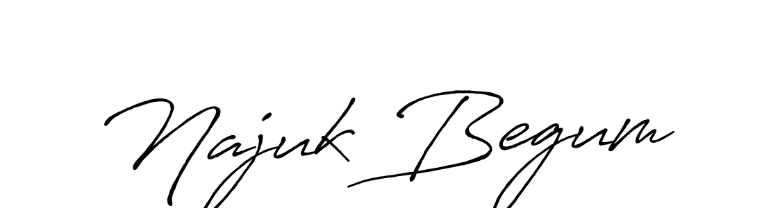 How to make Najuk Begum name signature. Use Antro_Vectra_Bolder style for creating short signs online. This is the latest handwritten sign. Najuk Begum signature style 7 images and pictures png