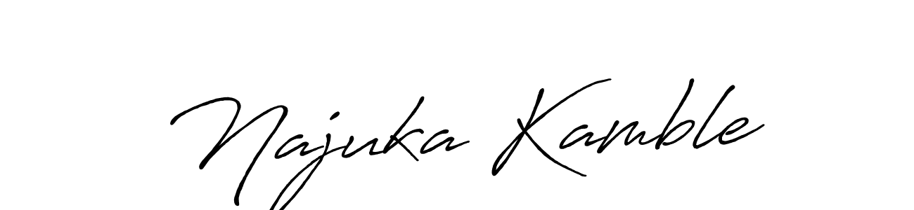 Make a short Najuka Kamble signature style. Manage your documents anywhere anytime using Antro_Vectra_Bolder. Create and add eSignatures, submit forms, share and send files easily. Najuka Kamble signature style 7 images and pictures png