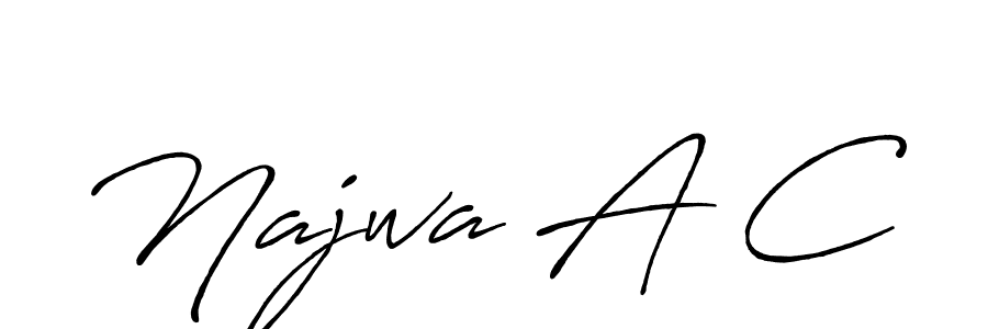 How to Draw Najwa A C signature style? Antro_Vectra_Bolder is a latest design signature styles for name Najwa A C. Najwa A C signature style 7 images and pictures png