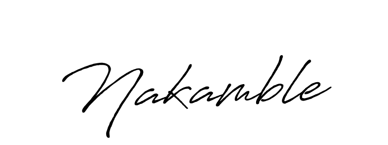 Make a beautiful signature design for name Nakamble. With this signature (Antro_Vectra_Bolder) style, you can create a handwritten signature for free. Nakamble signature style 7 images and pictures png