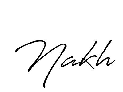 Make a beautiful signature design for name Nakh. With this signature (Antro_Vectra_Bolder) style, you can create a handwritten signature for free. Nakh signature style 7 images and pictures png
