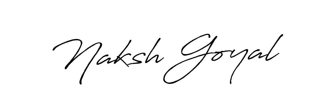 You should practise on your own different ways (Antro_Vectra_Bolder) to write your name (Naksh Goyal) in signature. don't let someone else do it for you. Naksh Goyal signature style 7 images and pictures png