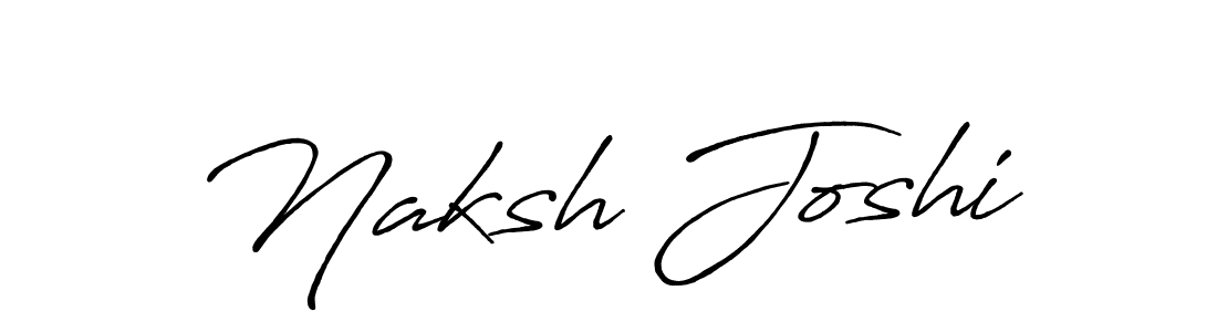 Make a beautiful signature design for name Naksh Joshi. With this signature (Antro_Vectra_Bolder) style, you can create a handwritten signature for free. Naksh Joshi signature style 7 images and pictures png