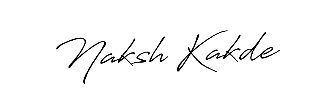 Create a beautiful signature design for name Naksh Kakde. With this signature (Antro_Vectra_Bolder) fonts, you can make a handwritten signature for free. Naksh Kakde signature style 7 images and pictures png
