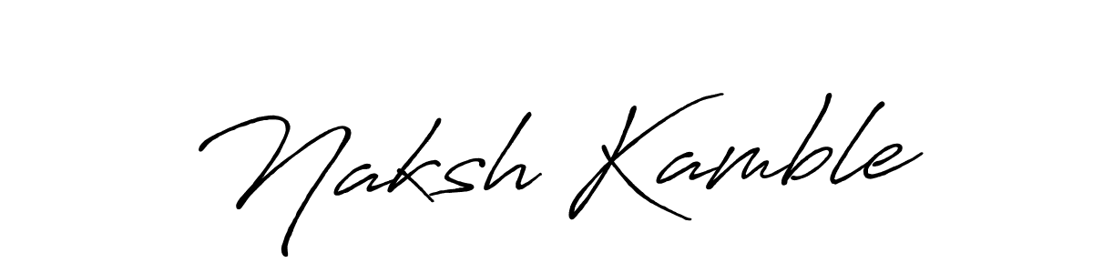 Naksh Kamble stylish signature style. Best Handwritten Sign (Antro_Vectra_Bolder) for my name. Handwritten Signature Collection Ideas for my name Naksh Kamble. Naksh Kamble signature style 7 images and pictures png
