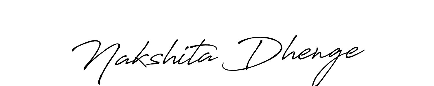 Create a beautiful signature design for name Nakshita Dhenge. With this signature (Antro_Vectra_Bolder) fonts, you can make a handwritten signature for free. Nakshita Dhenge signature style 7 images and pictures png