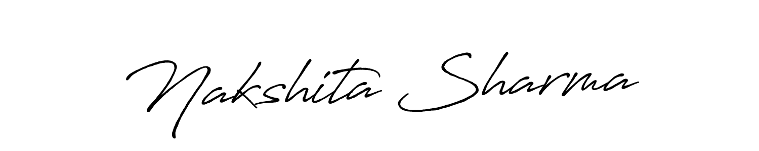 Create a beautiful signature design for name Nakshita Sharma. With this signature (Antro_Vectra_Bolder) fonts, you can make a handwritten signature for free. Nakshita Sharma signature style 7 images and pictures png