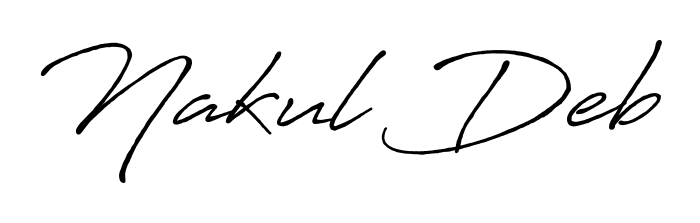 Looking for an artistic signature for Nakul Deb? The Antro_Vectra_Bolder calligraphy style gives a sophisticated flow suitable for business cards and emails. Nakul Deb signature style 7 images and pictures png
