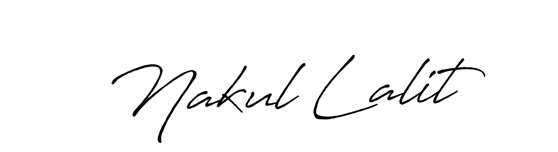 Design your own signature with our free online signature maker. With this signature software, you can create a handwritten (Antro_Vectra_Bolder) signature for name Nakul Lalit. Nakul Lalit signature style 7 images and pictures png