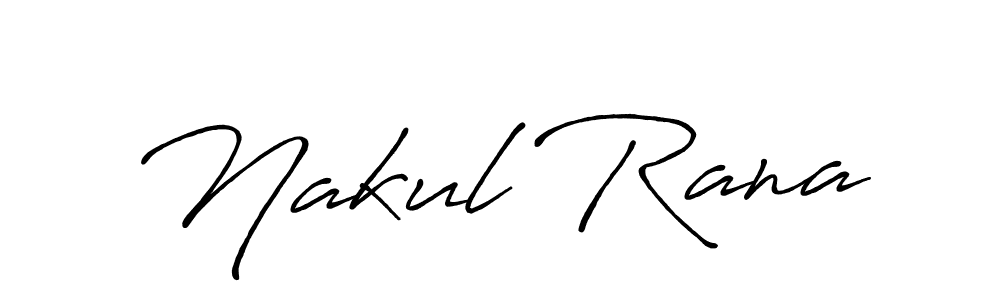 How to make Nakul Rana name signature. Use Antro_Vectra_Bolder style for creating short signs online. This is the latest handwritten sign. Nakul Rana signature style 7 images and pictures png